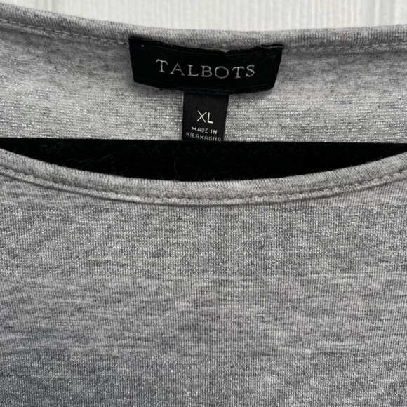 Talbots women’s gray top with stripes of shimmer XL - Picture 2 of 7